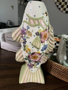 Mackenzie Childs Flower Market Fish - Jarrón corto LEER - Imagen 1 de 9