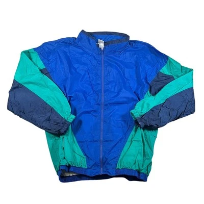 Chaqueta cortavientos vintage años 90 Pro Spirit verde nailon con cremallera para hombre TALLA XL Foto 1 de 4