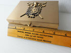 Vintage Brass Trinket Box with Knight Symbols on Top/ Applied Brass Armor of a M