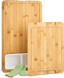 LeafLife 4 Stück Bambus Schneidebrett - Käsebretter, Wurstbretter - NEU - Bild 1 von 7