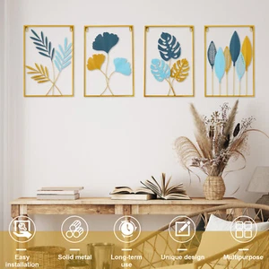 Golden Wall Art Wall Decor Metal Leaf Stable Wall Decor for Living Room eldYk - Picture 1 of 11