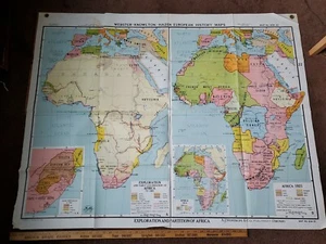 Vintage Webster-Knowlton-Hazen Exploration and Partition of Africa No. MM22 Map - Picture 1 of 12