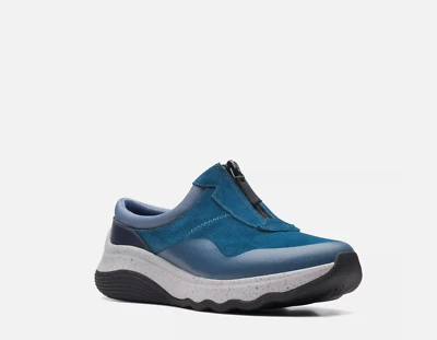 NUEVO Clarks Mujer Jaunt Way Azul Gamuza Verde azulado Zapatos Activos Sin Cordones 9W Sin Cordones Foto 1 de 4
