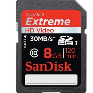 SanDisk Extreme 8 GB 30 MB/s Class 10 SDHC Flash Memory Card (SDSDRX3-8192-A21) - Picture 1 of 1
