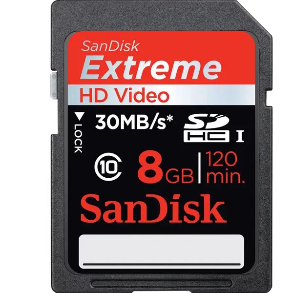 SanDisk Extreme 8 GB 30 MB/s Class 10 SDHC Flash Memory Card (SDSDRX3-8192-A21) - Image 1 of 1