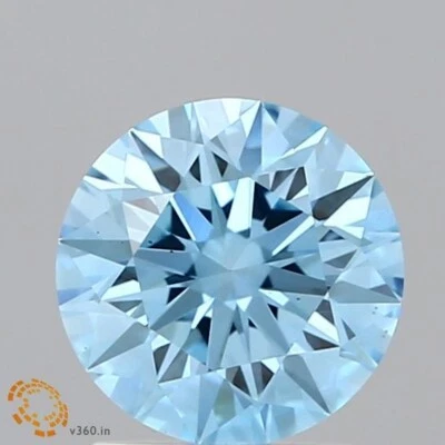 Round 1.27 Cts Fancy Vivid Blue VS2 IGI Certified Lab Grown CVD Diamond - Image 1 of 4