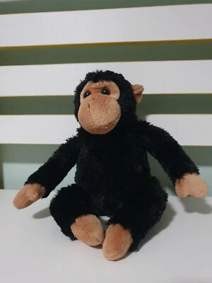MONKEY PLUSH TOY SINGAPORE ZOO BLACK MONKEY SEATED BEANS IN BUM 15CM - image 1 of 3