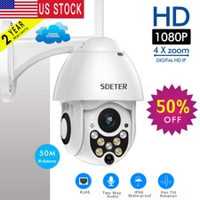 HD 1080p PTZ Outdoor Speed Dome IP Pan Tilt 4X Zoom IR Network Security Cameras