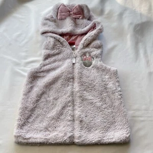 Chaleco Minnie Mouse Niñas Pequeñas Sin Mangas Rosa Pálido con Capucha, Orejas, Talla 4T - Imagen 1 de 8