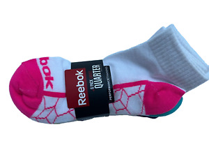 Reebok Ladies 6 pack White quarter Cut Performance Comfort Training Socks