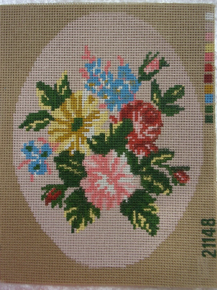 N° 21148 CANEVAS A FAIRE FLORAL  24,5 cm x 18,5 cm sans fil et sans aiguille - Photo 1/1