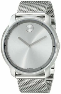 Movado Swiss Bold 3600260 Stainless Steel Silver Mesh Bracelet Slim Watch - Picture 1 of 2