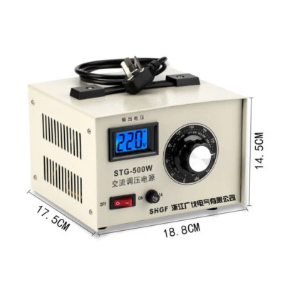 220V Single-phase AC voltage regulator voltage stabilizer 0-300V Adjustable 500W - Image 1 of 3