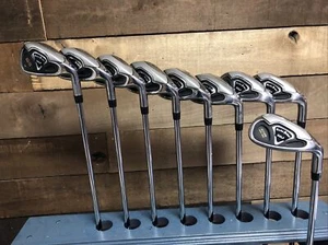 USED RH Turbo Power Golf Action Wide Sole Iron Set #5-LW Stiff Flex 5421-T5LW - Picture 1 of 15