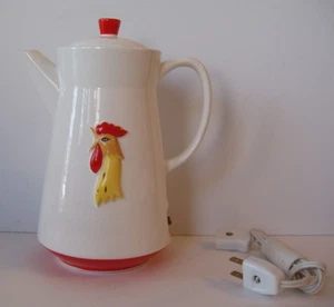 Vintage Holt Howard Ceramic Rooster Heated Coffee Pot with Cord & Lid from 1962 - Picture 1 of 6