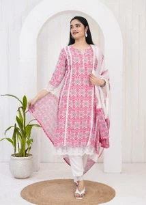 Traditional Indian Kurti Set with Pant and Dupatta – Ethnic Wear for Women - Picture 1 of 5