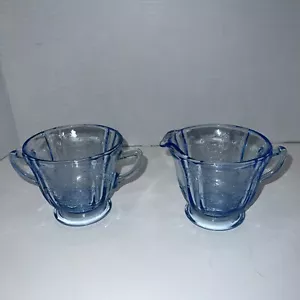 Indiana Recollection Blue Creamer & Sugar Set - Picture 1 of 11