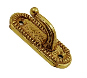 Georgian Design Curtain Tie Back Wall Holder Polished Brass Finish - Picture 1 of 2