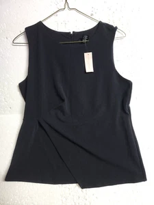 Ann Taylor Top Damen Large Petite Schwarz Ärmellos Rundhals Bluse Freizeit - Bild 1 von 14