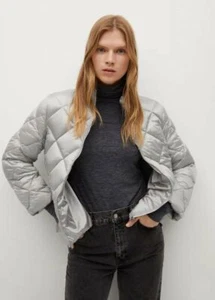 BNWT Mango Women Side-zip quilted coat UK 6 - Picture 1 of 9