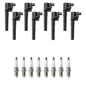Hitachi 8 Ignition Coil 8 NGK Nickel Spark Plugs Kit For Thunderbird LS 3.9 V8 - Picture 1 of 1