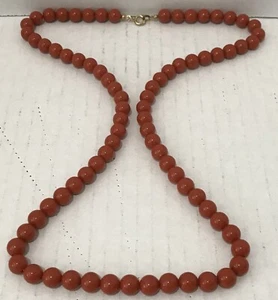 24" Woman's Burnt Orange Beaded Necklace - Picture 1 of 2