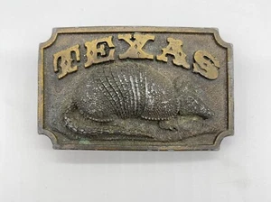 1979 Bergamot Brass Works TEXAS ARMADILLO Belt Buckle S145 - Bild 1 von 3