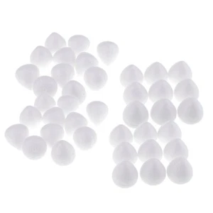 40x 35mm White Polystyrene Foam Craft Drops Rose Bud For Stocking Flower DIY - Picture 1 of 12
