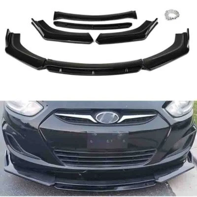 For Hyundai Sonata 2015-2019 Front Bumper Spoiler Lip Splitter Kit Glossy Black Foto 1 de 4