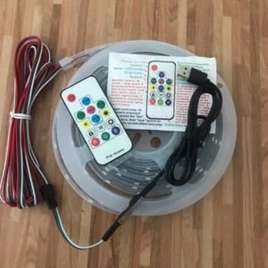 USB (5V) 5M Digital Led Dream Chasing Flag Pole Lights Remote 300+ Settings - Picture 1 of 14