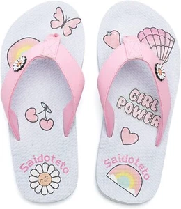 Boys Girls Flip Flops Child Summer Slip On Thong Sandals Beach Pool Water Shoes - Picture 1 of 6