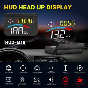 Digital Car GPS Head Up Display HUD Speedometer Voltage Overspeed Tired Alarm - Picture 1 of 9