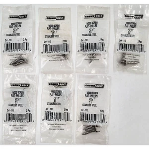 Crown Bolt #12 X 1" Stainless Steel Flat Head Wood Screws 2 Pack Lot of 7 - Picture 1 of 3