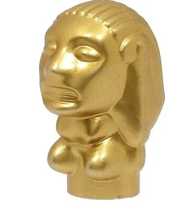 LEGO Minifig Metallic Gold IDOL Indiana Jones Head Temple Statue Treasure 77015 - Picture 1 of 3