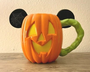 Disney Parks Mickey Mouse Pumpkin Halloween Double Sided Ceramic Mug - Picture 1 of 3