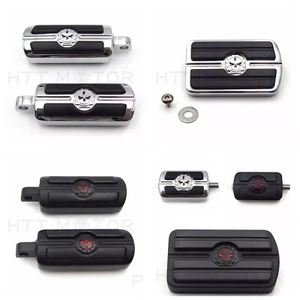 SKULL Foot Pegs & Rear Brake Pedal & Shifter for Harley Softail Dyna Sportster - Picture 1 of 14