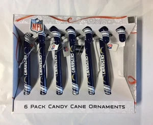 San Diego Chargers Candy Canes Christmas Tree Ornament 6 piece Set Holiday New V - Picture 1 of 1