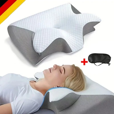 Nacken Therapiekissen Memory Schaum Hellgrau Orthopädisch Ergonomisch Schmerzen - Bild 1 von 4