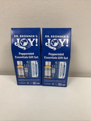 Dr. Bronner's Castile Bar Jabón Bálsamo Labial Set de Regalo Menta Alegría - Lote de 2 B60 Foto 1 de 4