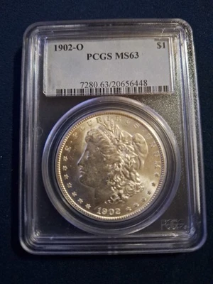 1902 年 O 版 PCGS 评级 MS63 - 摩根银币 1 美元美国硬币 — 第 1/4 张图片