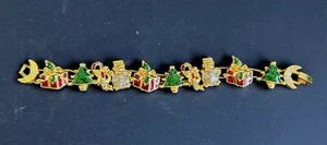 PULSERA NAVIDAD TONO DORADO DIJE DESLIZANTE 7.5" - Imagen 1 de 7