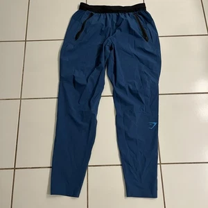 Gymshark Joggers Pants Blue M Lightweight Recycled Stretch Drawstring Tapered - Picture 1 of 6