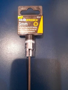 Llave de engranajes 3 mm métrica de extremo de bola largo broca hexagonal enchufe Allen 3/8 Dr. 80441 - Nueva - Imagen 1 de 7