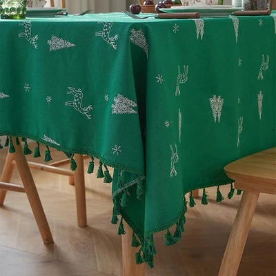 Für festliche Tischdecke für Ess- & Couchtische mit Hirsch Stickerei - Bild 1 von 4