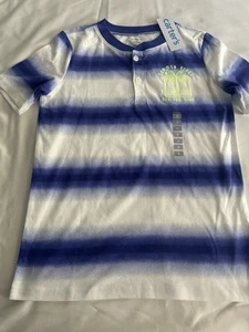Carter’s Kids Boy’s Short Sleeve Striped Henley Top 8 NWT - Picture 1 of 3