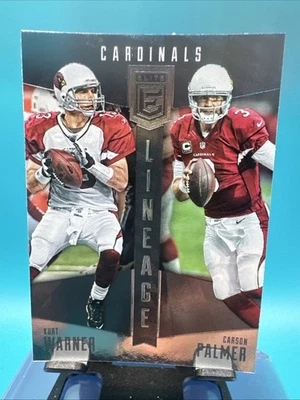 2016 Elite Lineage Green #LNWP Carson Palmer Kurt Warner - FB - Image 1 of 2