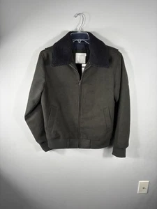 Jack & Jones Keith Wool Bomber Jacket Peat Olive Size Large New NWT Gorpcore - Picture 1 of 15