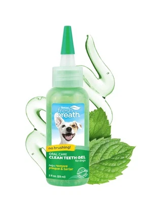 TropiClean Fresh Breath Dog Teeth Cleaning Gel - No Brushing Dental Care - Brea - Image 1 of 4