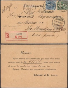 Schweiz 1902- Einschreiben Postkarte nach Frankreich...........(EB) AR-11247 - Bild 1 von 1