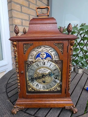 Hermle Westminster Shelf Clock 1976 Quarter Strike Silent Moon Dial 13.38 Inch - image 1 of 4